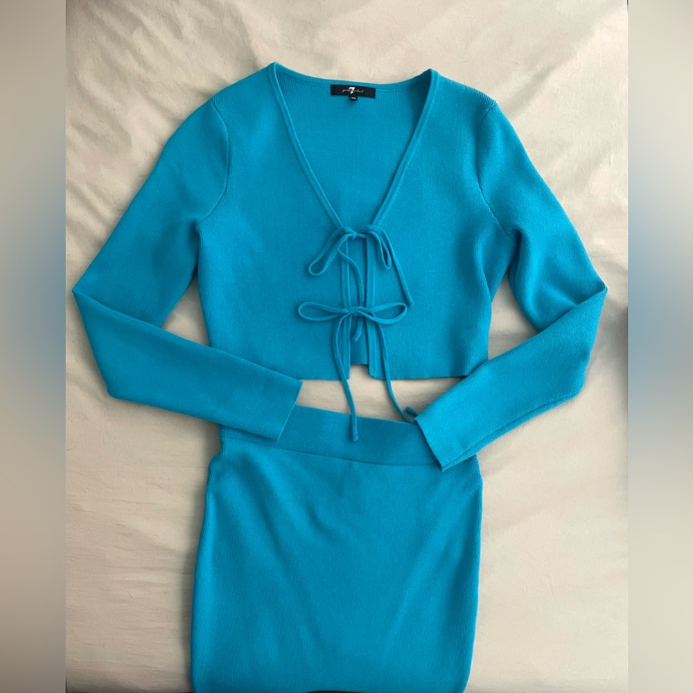 7 for all mankind Blue Sweater set